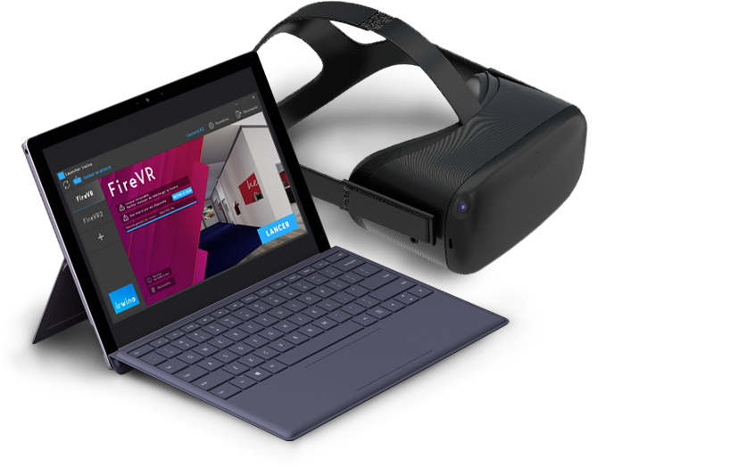 Simulateur incendie formation realite virtuelle bureaux entreprise